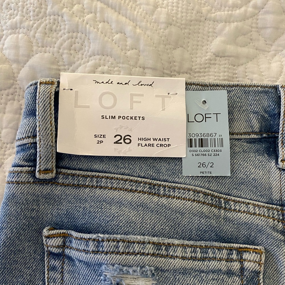 New with tags Loft high waist flare crop jeans size 2 petite